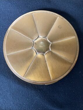 Tussy Mid Century Gold-Tone Sunburst Compact Case